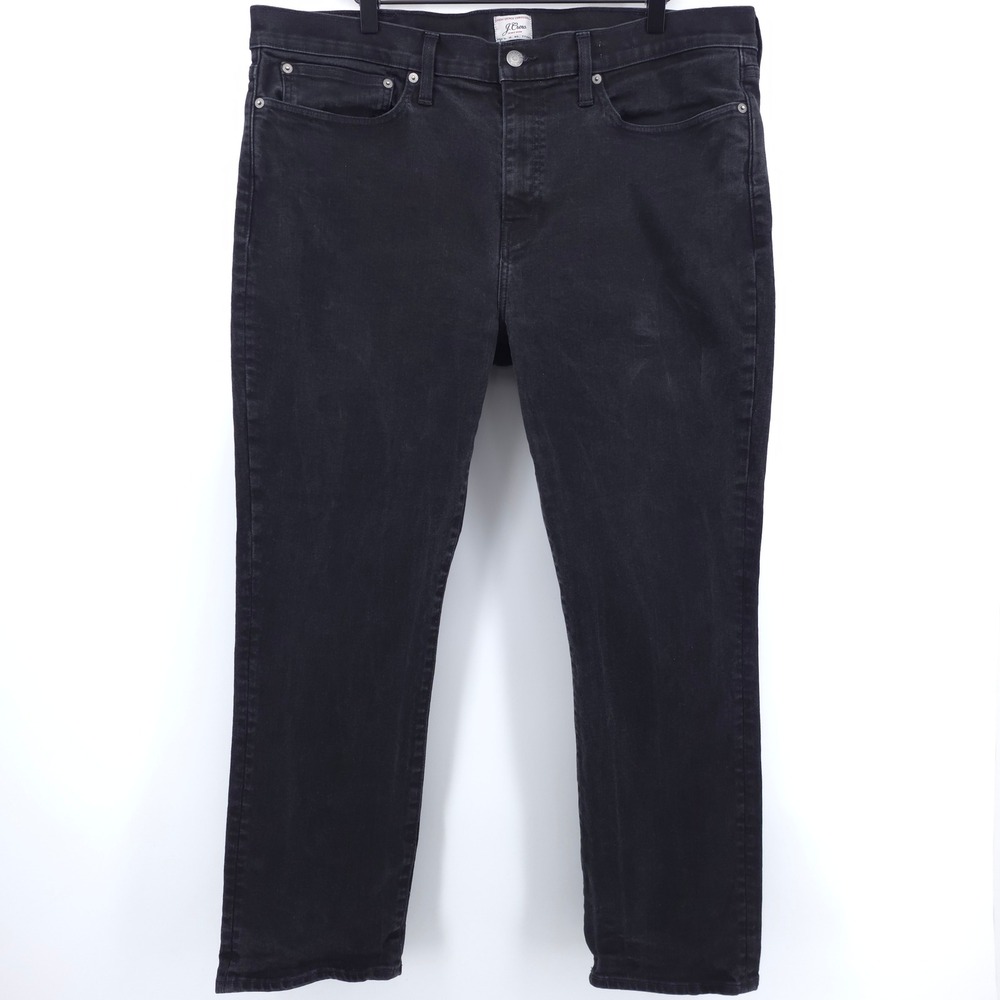 J.Crew Mens Jeans 770 Straight W40 L30 Black Faded Stretch Denim Pant